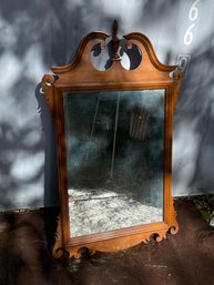 Vintage Wooden Framed Wall Mirror