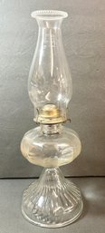 Antique Acme Lead Flint Glass Pedestal Eagle Oil Lamp