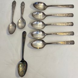 Lot Of 8 Commemorative Spoons