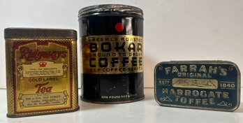 Vintage Coffee And Tea Tins