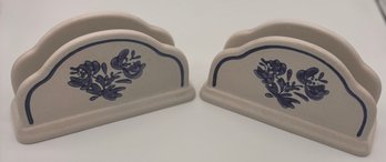 Set Of Two Pfaltzgraff Yorktowne Stoneware Napkin Holders .