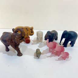 Lot Of 9 Elephant Figures