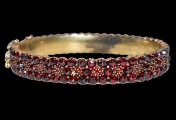 Beautiful Red Rhinestone Bangle Bracelet