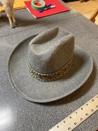 Grey Western Style Mens Hat Made In Usa