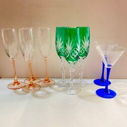 Lot Of Colored Cocktail Glasses