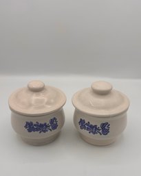 2 Pfaltzgraff Yorktowne Sugar Bowls- One With Chipped Lid