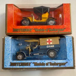 Unopened Matchbox 1909 Opel Coupe & 1918 Crossley RAF Tender