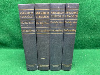 Abraham Lincoln. The War Years. By Carl Sandburg. (4) Volume Illustrated Hard Cover Book Set. Published 1939.