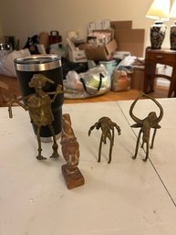 4 Metal/wood Figures