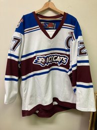 Authentic , Game Worn ,  Ice Cats Hockey Jersey With Fight Strap