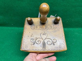 Wonderful Antique 3 Cutter Plow Moulding Plane. Dated And Carved  1841. Oustanding Detail. Yes Shipping.