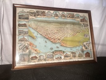 Eureka California Framed Map