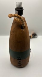 Vintage Rare Nantucket Wooden Nautical Bouy Lamp. No Shade. Tested And Working.