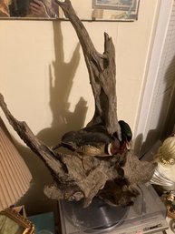 Vintage Duck Taxidermy On Wooden Mount