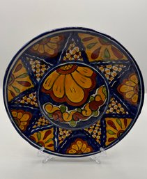 Very Cool Vintage Boho Signed Hand Painted Pottery Plate 'Onofre- Mexico' #10