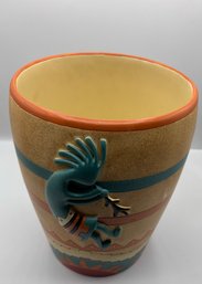 Cool Heavy Native American Style Wastebasket