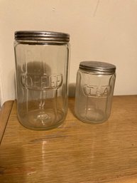 Tea And Coffee Vintage Glass Store Containers