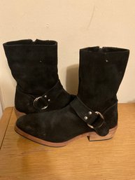 Free People Suede/leather Side Zip Harness Boots Womens Size Eu 38 New