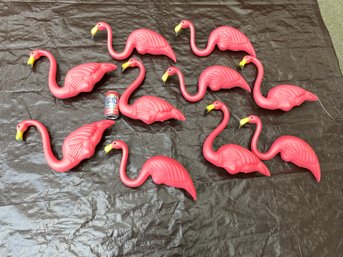 10 Vintage Pink Flamingos. Need Wire Hanger Legs. No Shipping.