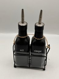 Oil And Vinegar Bottles With Tray