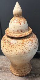 Beautiful Terra Cotta Goblet/Urn With Lid 23 Tall