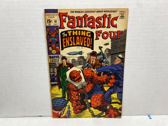 Fantastic Four. The Thing Enslaved! Marvel Comics  Oct 1969. No. 91. 15 Cent Silver Age. Yes Shipping. (20)