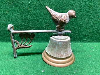 Vintage Bronze Outdoor Bell With Bird. Yes Shipping.