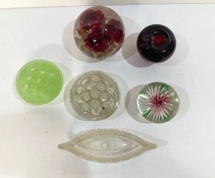 Paper Weight Lot & Floral Fogs