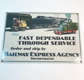 Porcelain Railway Express Agency Sign