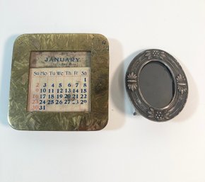 Vintage Desk Calendar And Mini Picture Frame