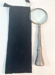 Ornate Large Silver Plate Magnifying Glass