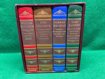 William Faulkner, Jack London, Herman Melville, John Stienbeck. 4 Volume Hard Cover Boxed Set. Yes Shipping.