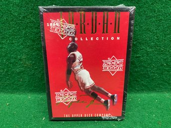 1995 Upper Deck Michael Jordan Collection Box. Sealed And Mint. (24) 3 1/2' X 5' Blow-Up Insert Cards.