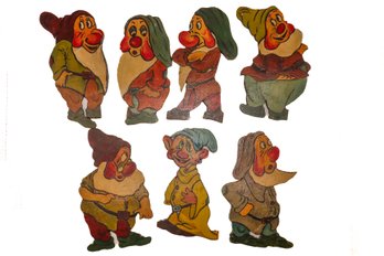 Vintage Wooden Seven Dwarfs