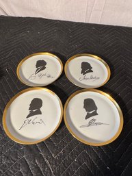 Set Of 4 German Porcelain Composer Plates