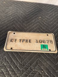 Vintage CT Turnpike Toll License Plate