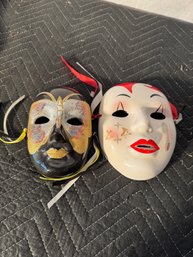 2 Decorative Porcelain Masks