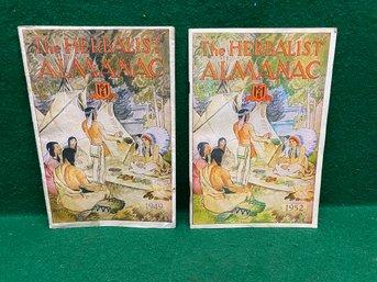 The Herbalist Almanac. Two Issues 1949 And 1952. 64 Page Illustrated Soft Cover Booklets. Yes Shipping.