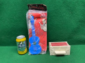 Vintage PAL Plastics Toy Hawaiian Guitar And Vintage Pro - Lo - Tone Playcordian. Yes Shipping.