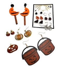 Lot Of Pumpkin Themed Halloween Jewelry