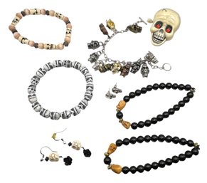 Lot Of Skeleton Themed Halloween Jewelry