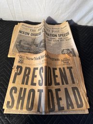 Nixon And Kennedy Newspaper 1963 And 1974