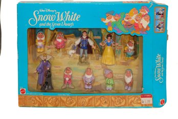 Vintage Mattel Disney Snow White Seven Dwarfs 10 Pieces Set In Original Box