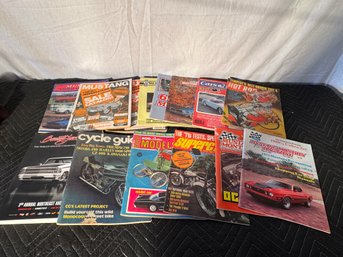 Group Of Vintage Ford Mustang And Car Magazines