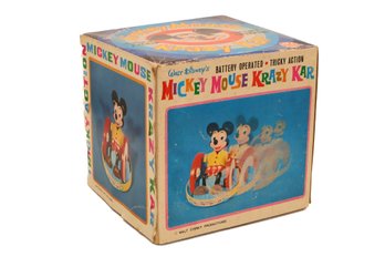 1960s Walt Disney Mickey Mouse Krazy Kar Battery Vintage Toy In Original Box