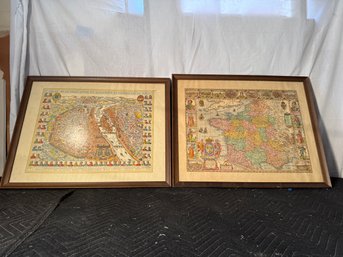 Group Of 2 Framed European Maps