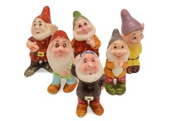 Walt Disney Productions Japan 6 Vintage Dwarfs Figurine