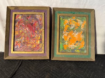 Group Of 2 Abstract Oil Paintings