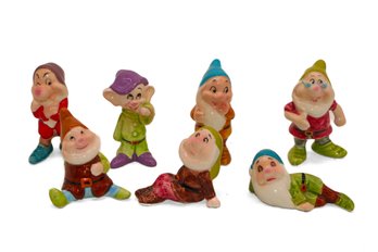 Vintage Walt Disney 7 Dwarfs Porcelain Figurines