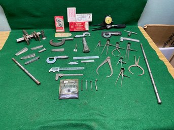 Lot Of Vintage Machinist Tools. Starrett, Brown & Sharpe, Millers Falls, Union Tool And More! Yes Shipping.